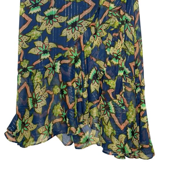Scotch & Soda L Maison Scotch True Wrap Midi Skirt Floral Flowy Ruffle - Picture 5 of 9